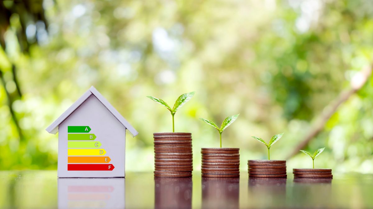 Energy efficient home savings concept