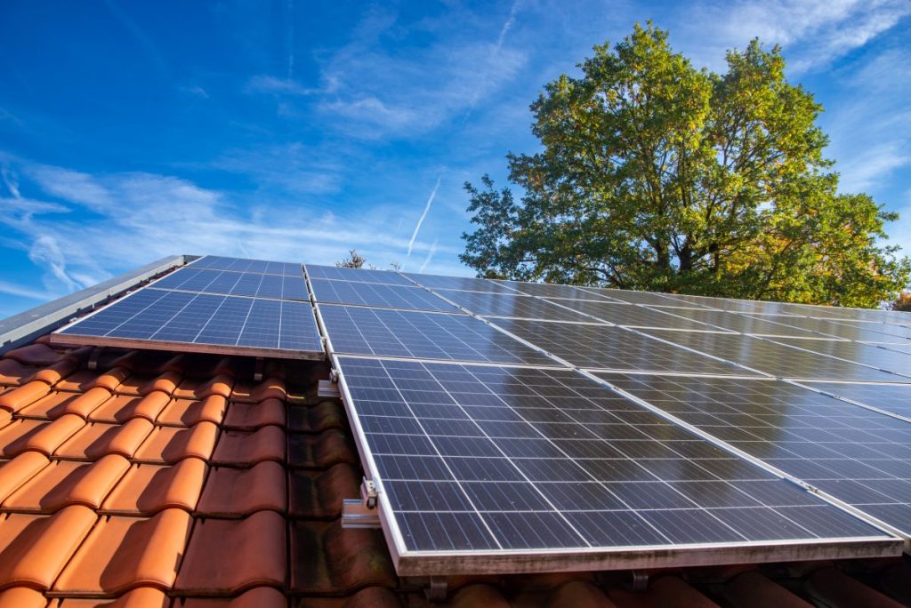 solar panels on roof of house