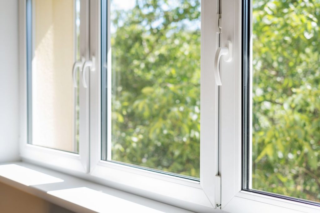 White trim windows